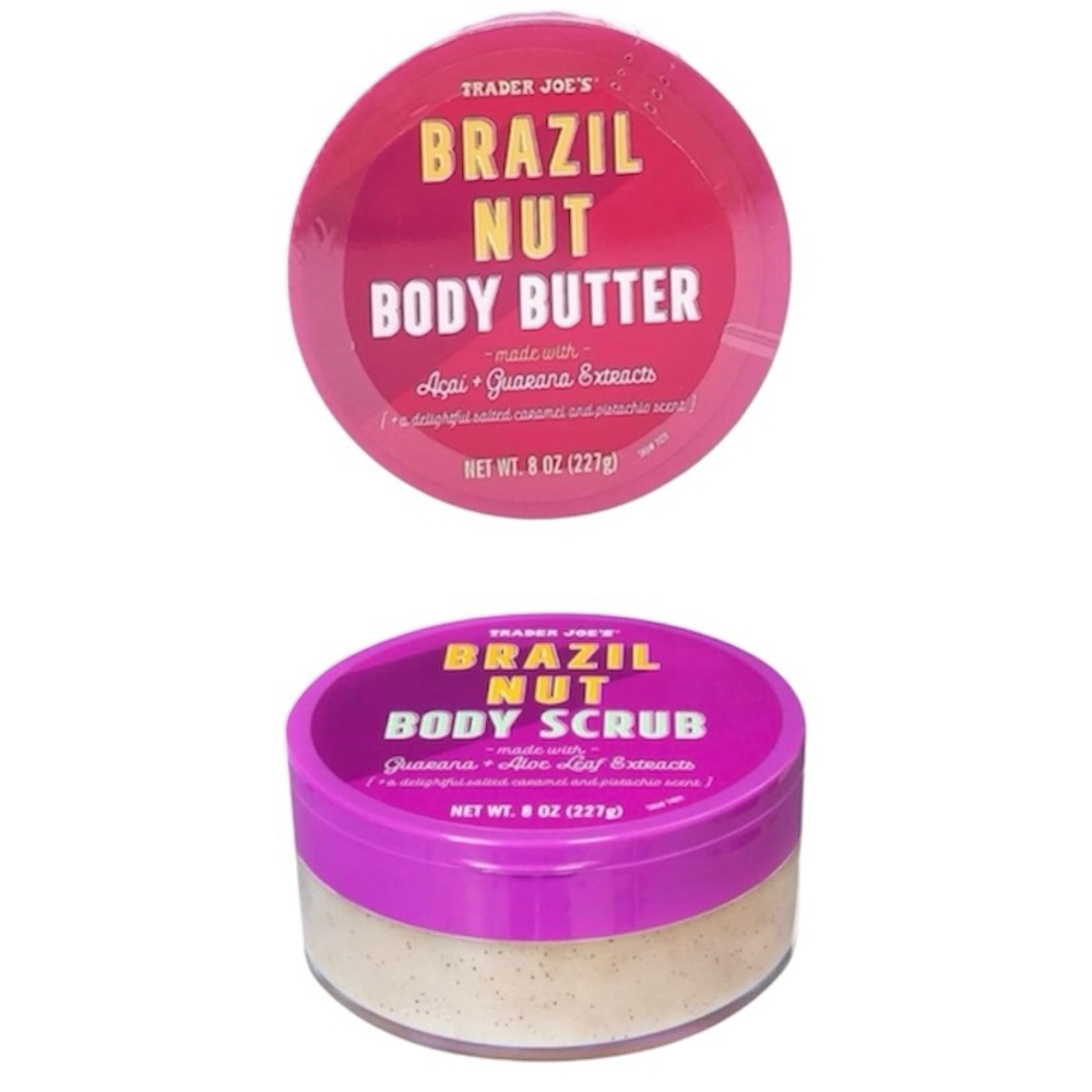 Trader Joe’s Set of 2 Brazil Nut Body Butter and Scrub 8 oz. Bundle